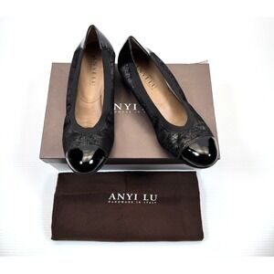 Anyi Lu Cate Ballet Flats Women 38.5 US 8 NWB Cap Toe Comfort Handmade Slip-on